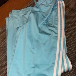 adidas Light Blue Joggers with White Stripes